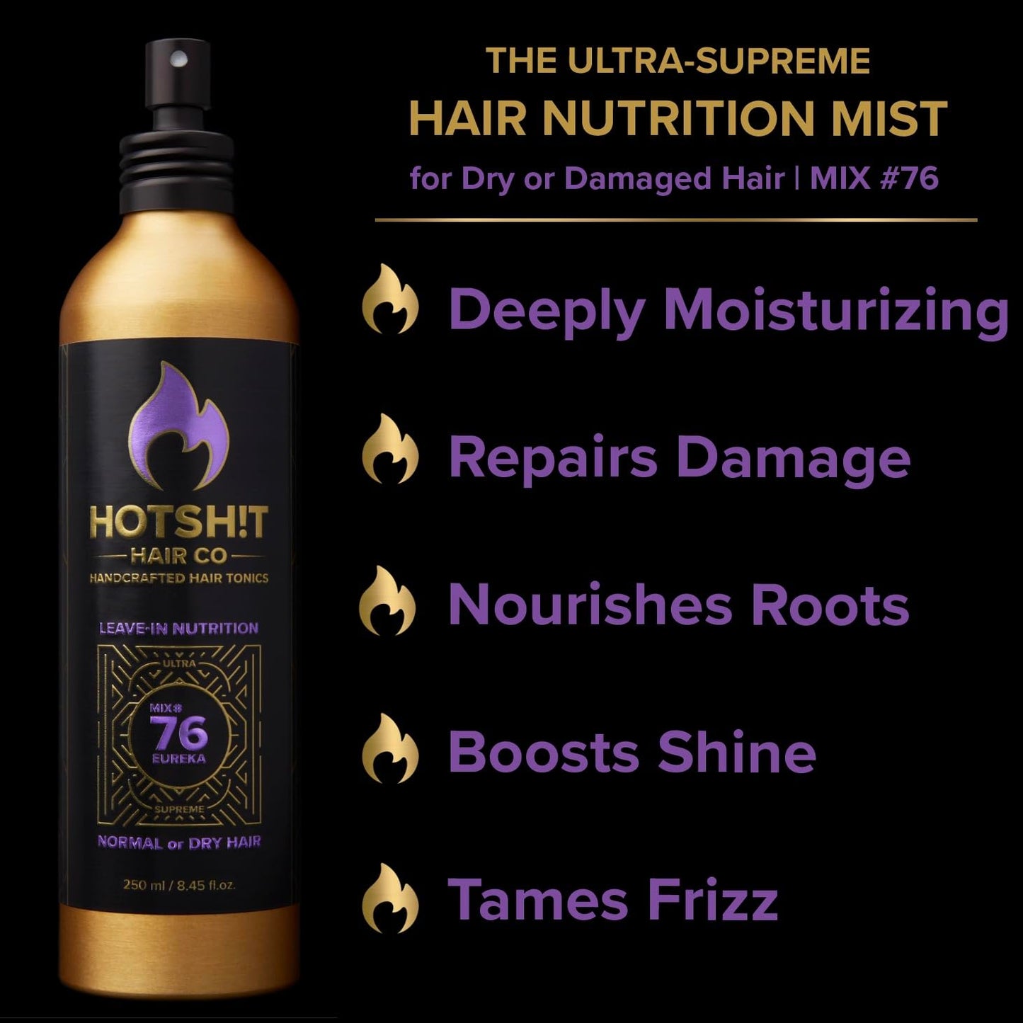 Mix #76 Hair & Scalp Nutrition for Dry & Damaged Hair – Deeply Moisturizing Natural Mist with Lavender, Argan Oil, Rosemary, Caffeine, and MORE - Boosts Shine & Tames Frizz -8.45oz