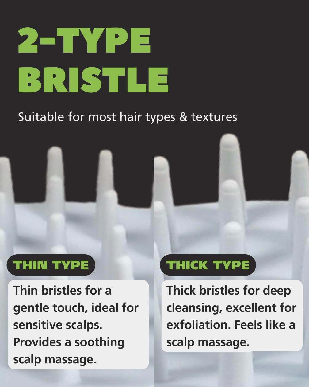 Scalp Hair Massager Shampoo Brush 2-Pack, Scalp Scrubber Set for Hair Growth and Deep Cleansing with Thick and Thin Bristles