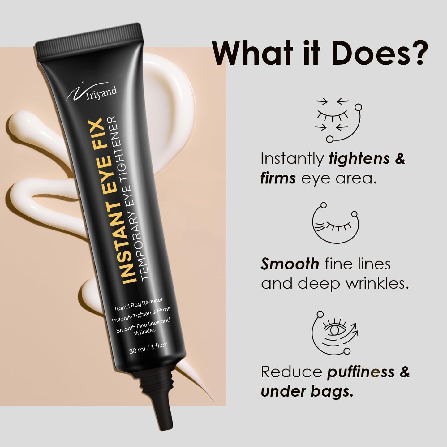 Instant Firm Eye Cream: Temporary Eye Tightener - Instantly Reduces Under - Eye Bags, Deep Wrinkles and Puffiness (1)