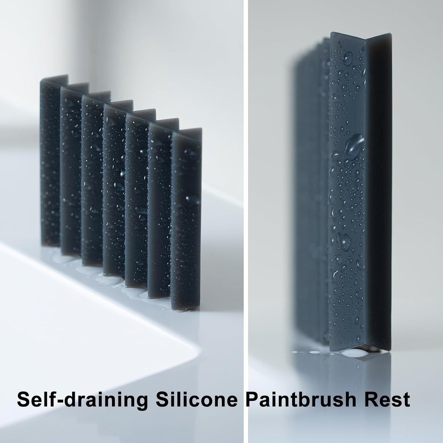 SHIMOYAMA Paint Brushes Holders, 2 Pack, Zigzag Soap Dish, Soap Holder for Watercolor Paintbrush, Bathroom, Black