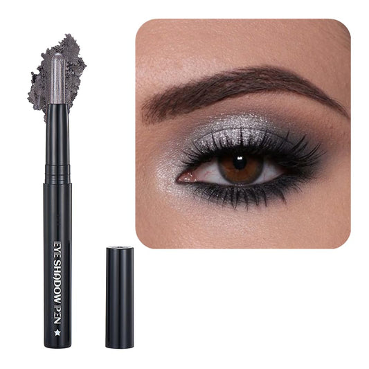 Gray Eyeshadow Stick Makeup, Cream Shimmer Eye Shadow Pencil, Hypoallergenic Waterproof Long Lasting Crayon, Smooth Glitter Primer Palette Eyeliner Make up