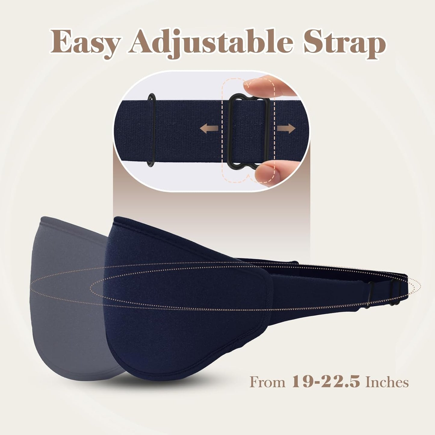 3D Cooling Eye Mask Sleep Mask for Men & Women, 100% Pressure-Free & Light Block-Out Eye Mask for Sleep with Easy Adjustable Strap, Night Eye Cover for Travel, Blue