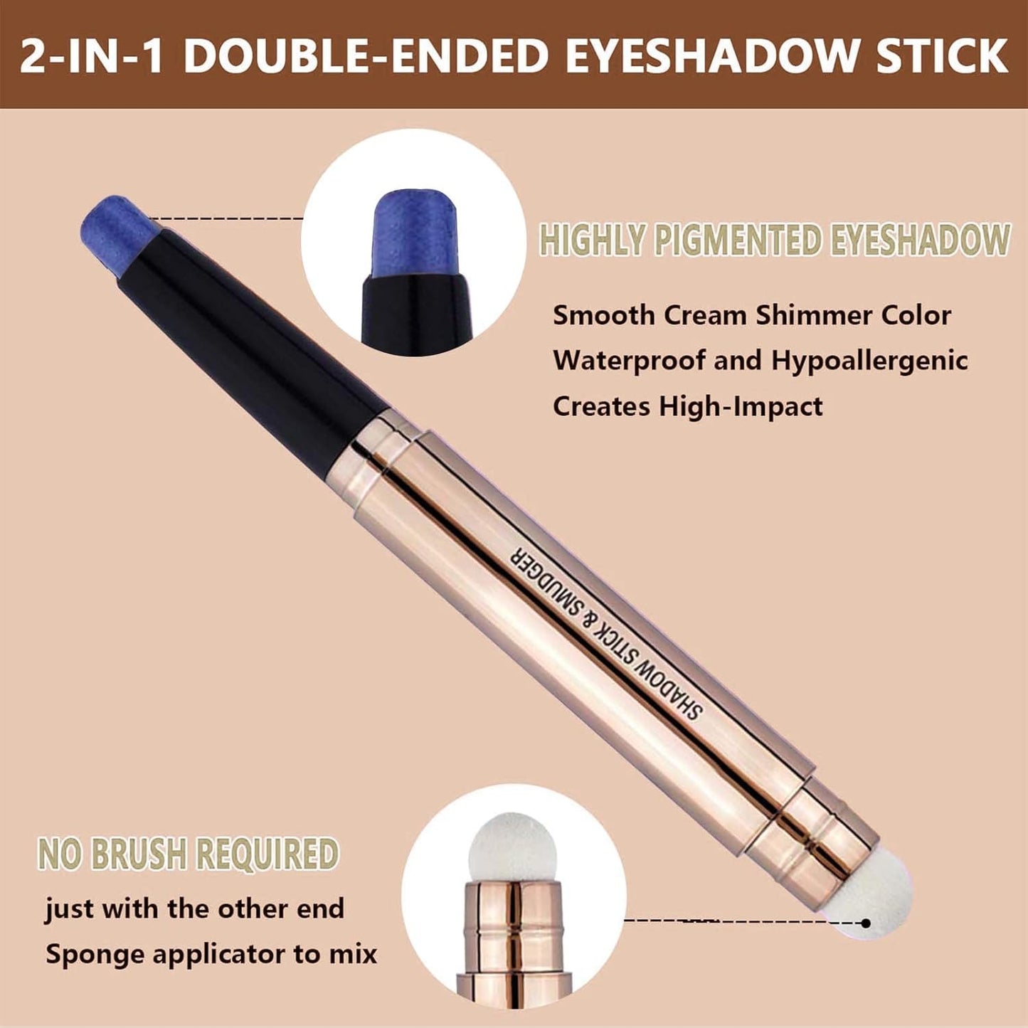 Light Blue Eyeshadow Stick For Blue Eyes Cream Shimmer Smooth Palette Dark Light Bright Navy Single Thriving Eye Shadow Pencil Waterproof Long Lasting Eye Shadow Highlighter Sticks #16 Navy