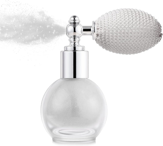 Hair and Body Glitter Spray, Holographic Glitter Highlighter Powder, Face Body Clothes Shiny Glitter, Loose Shimmer Hairspray Festival Rave Prom Accessories (Silver)