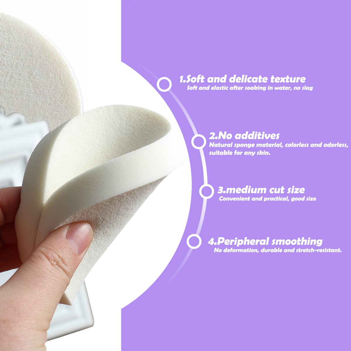 40 PCS Makeup Blenders Sponges Set, Use for Dry and Wet, Perfect for Full Face Curve Blending, Cream, Liquid, Powder Foundation Cosmetics, Latex Free & Soft & Flexible, Round