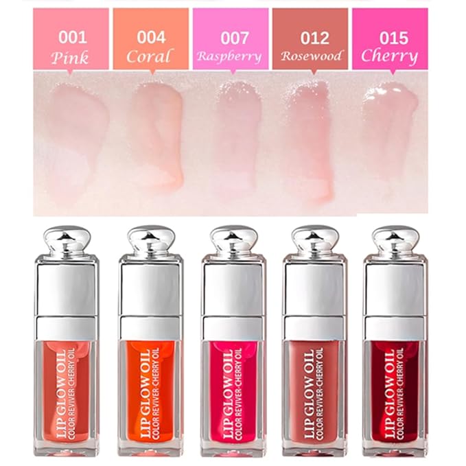 Hydrating Lip Glow Oil, Moisturizing Lip Glow Oil, Nourishing Glossy Transparent Lip Oil, Plumping Lip Oil, Lip Balm, Non-sticky Tinted Toot Lip Balm for Lip Care (CORAL) 0.2 OZ