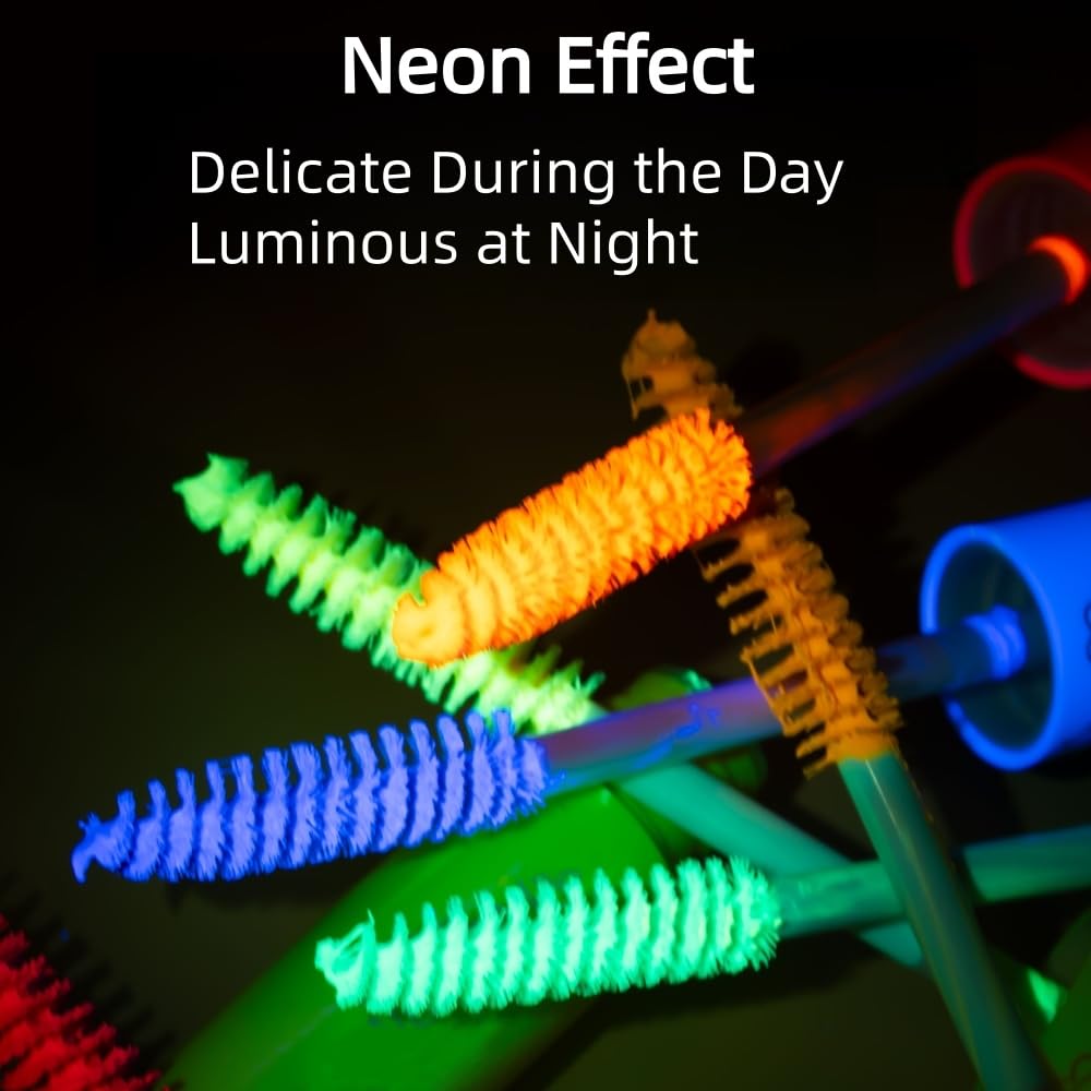 6 Colors Fluorescent Mascara, Glow Colored Mascara, Parties, Weddings, Stage Use, Party Night, Halloween Christmas Parties, High Pigmented, Apply to Eyelashes/Eyebrows/Hair (Yellow)