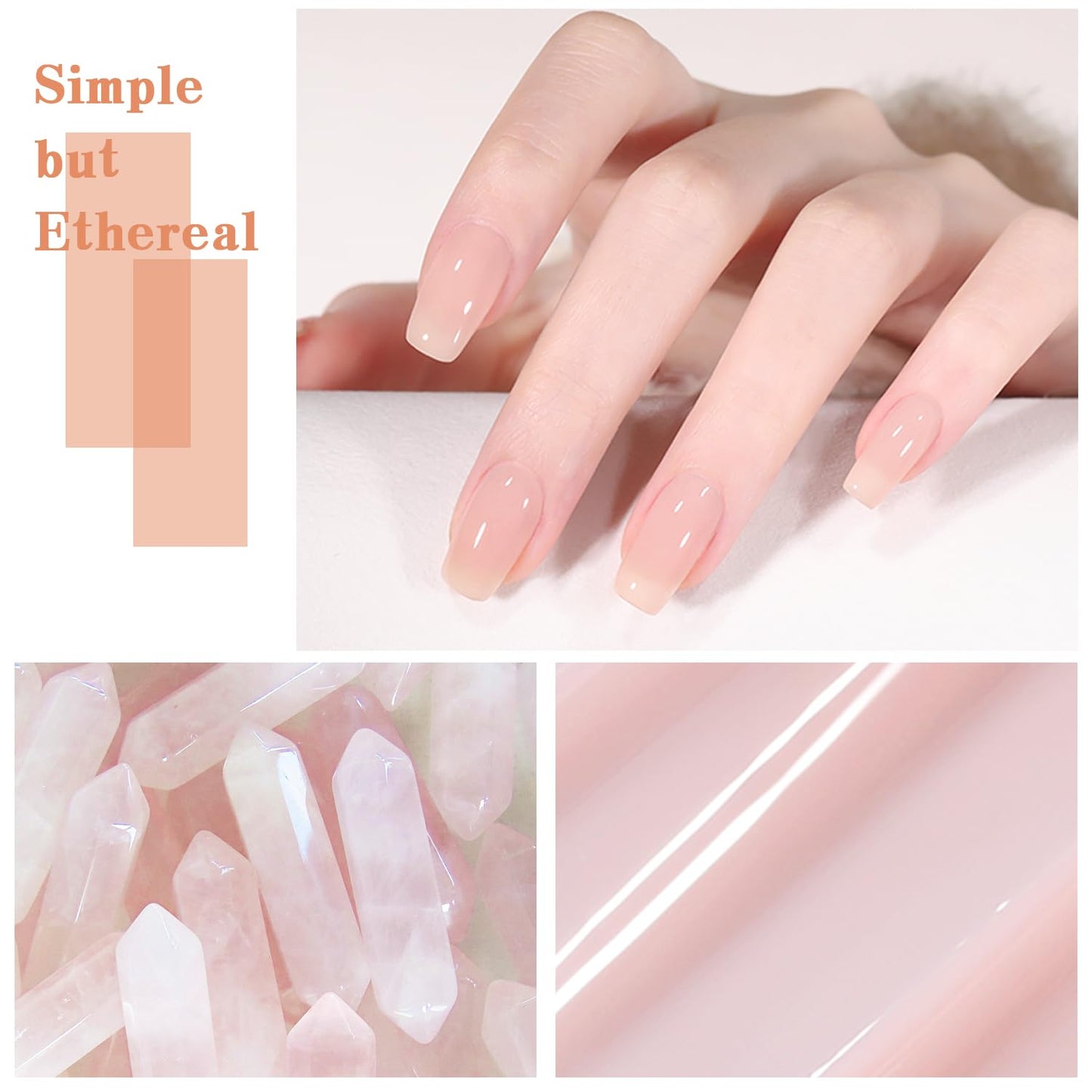 Jelly Nude Gel Nail Polish Set 10Pcs Neutral Skin Color Rose Maple Red Shimmer Gel Polish Kit Semi-Transparent Nail Polish Fall Nail Gel UV LED Soak Off Home DIY 7ml