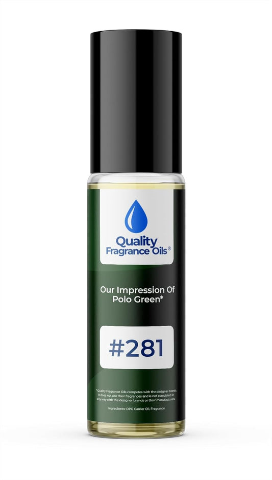 Quality Fragrance Oils' Polo Green Impression #281 | Long-Lasting Perfume Oil, Alcohol-Free, Strong Scent, 10ml Roll-On | Affordable Alternative to Designer Fragrances