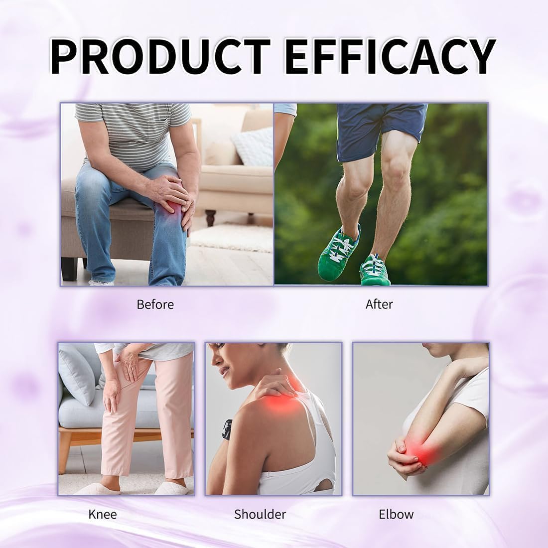 2 PCS Soothing Relief Massage Gel, Joint Gel Purple Gel Cooling Soothing Knees, Lumbar, Neck, Back, Shoulders, Hands, and Feet