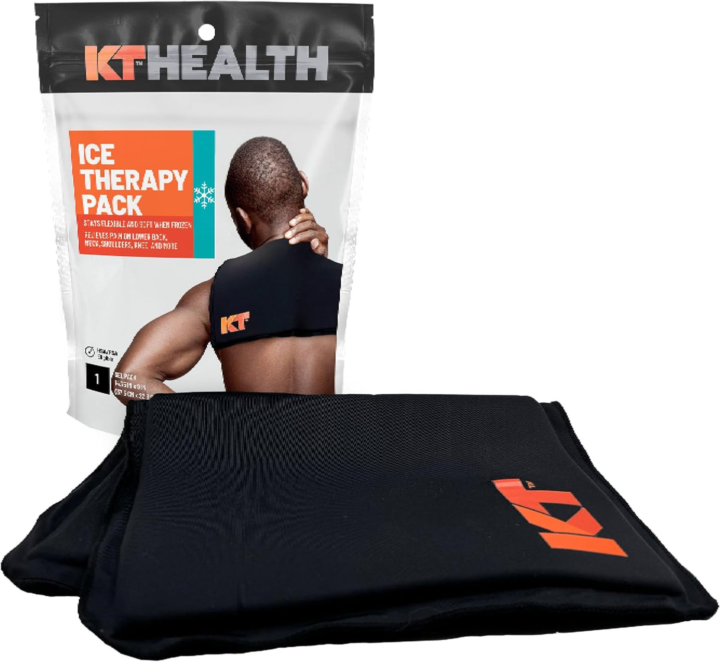 KT Health, Ice Therapy Pack, 8" x 14", Flexible and Comfortable Cooling