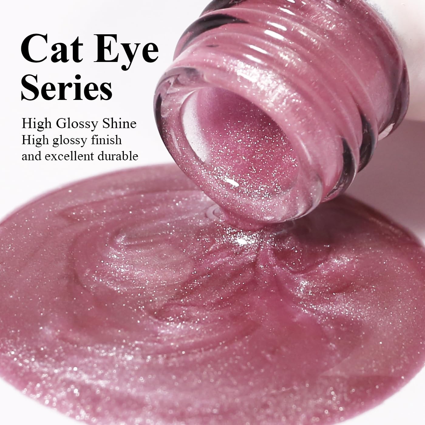 Imtiti Cat Eye Gel Nail Polish, Light Pink Holographic Magnetic Crystal Nail Gel Polish With Magnet Glittery Galaxy Spring Summer Kit Soak Off UV Led 10ML