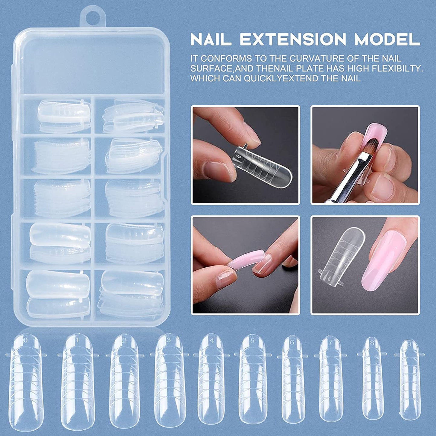 Morovan Nail Slip Solution Kit: 2.5 OZ Anti‑Stick Gel Liquid for PolyGel Nails with Dual‑Ended Brush & Nail Forms Ideal Easy Spread for Beginners