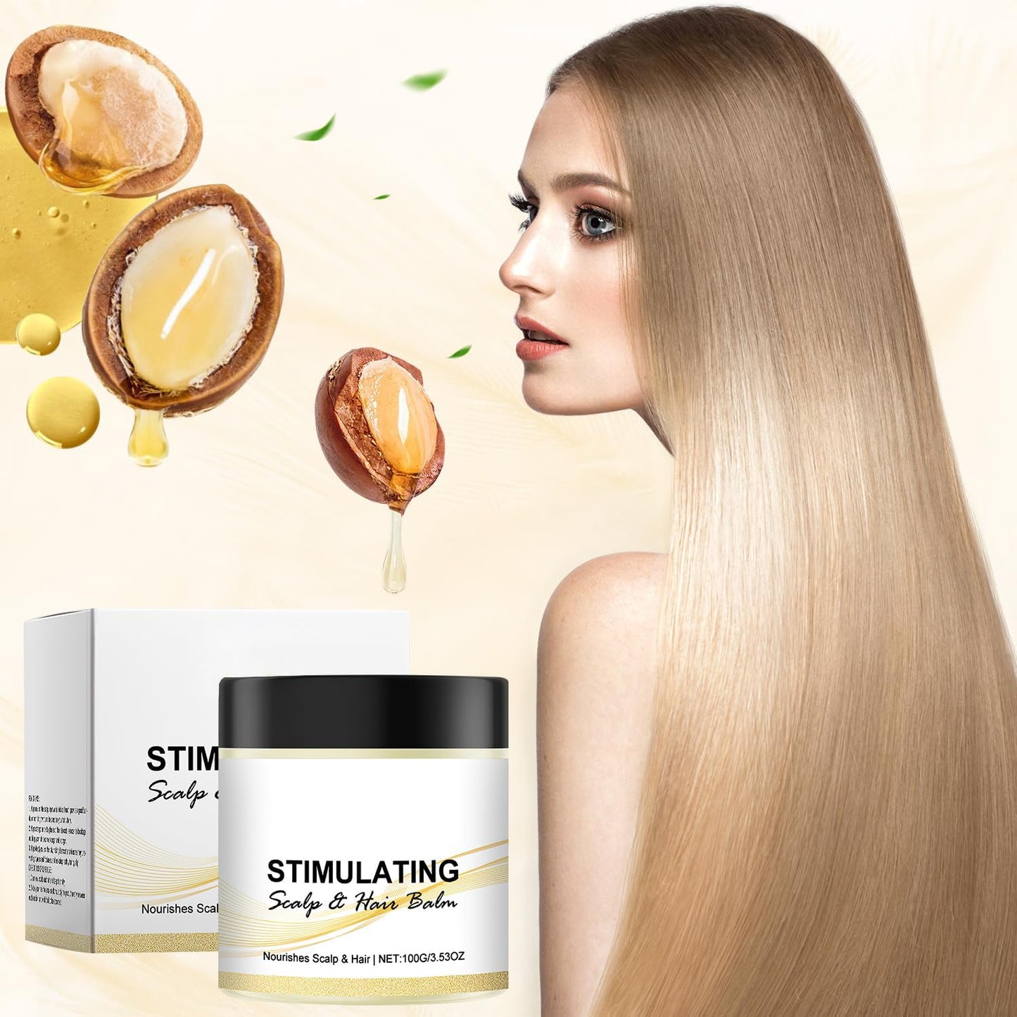 2 PCS Stimulating Scalp and Hair Balm, Nourishes Scalp & Hair, Shea Butter and Mango Butter Blend, promote healthy hair growth, Thicker Strands
