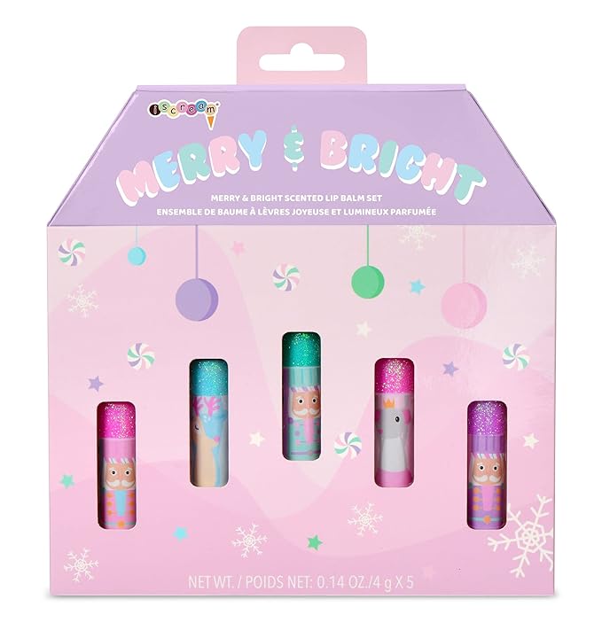 iscream Nutcracker Sweet 5-piece Scented Holiday Lip Balm Set