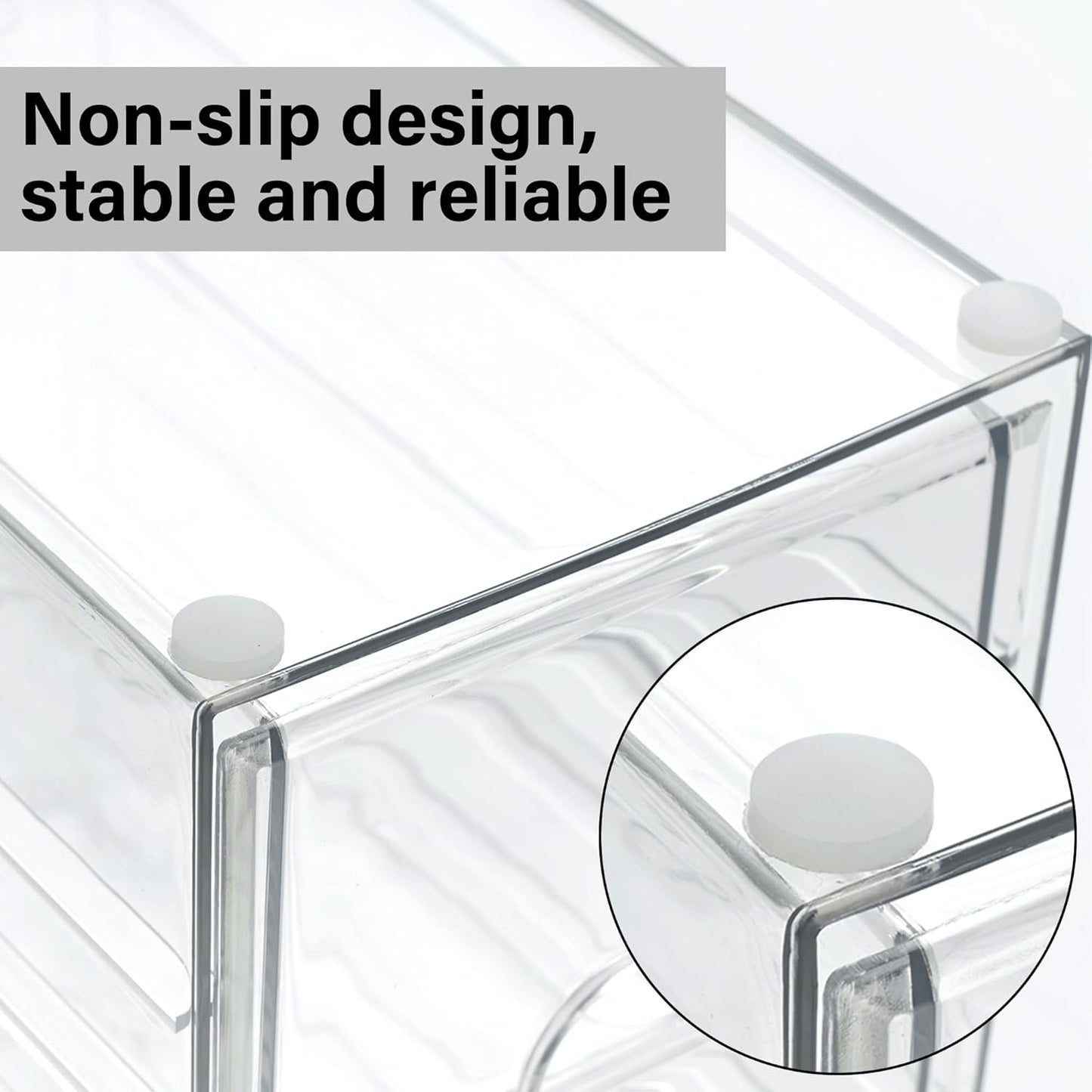 Prsildan Acrylic Drawer Organizer with 15 Drawers, Makeup Craft Office Desk Organizers Accessories, Set of 3 Clear Stackable Storage Drawers for Vanity, Countertop, Jewelry, Art Supply Organization