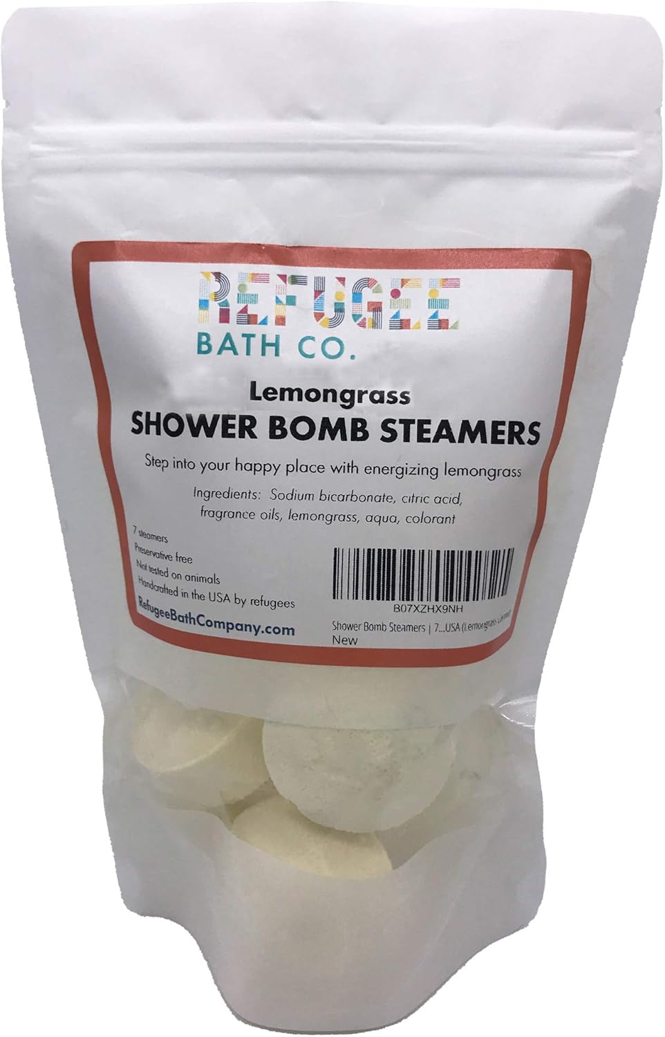 Shower Bomb Steamers | 7 Pack | Handmade in USA | Support Refugee Employment in USA (Lemongrass)