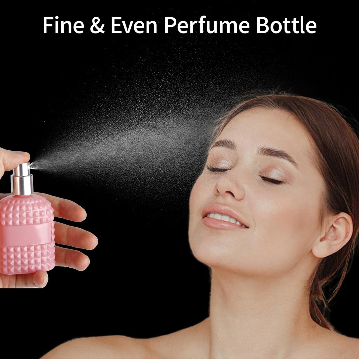 2 Pack 30ml Perfume Spray Bottles Empty, Refillable Glass Fine Mist Atomizer, Portable Travel Perfume Atomizers Fragrance Containers Sprayer for Cleaning, Essential Oils, Liquids (Pink)