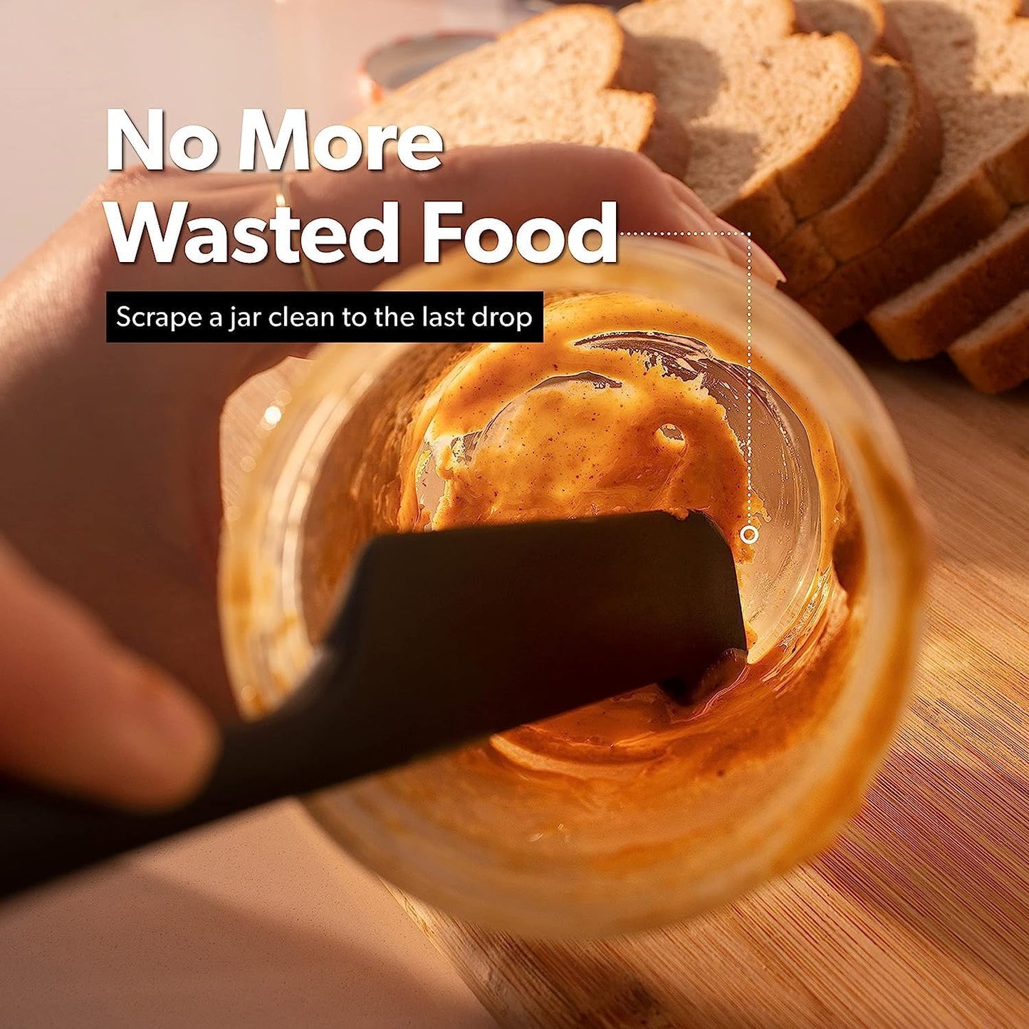 DI ORO Silicone Jar Spatulas for Scraping - Rubber Spatulas Silicone Heat Resistant - Kitchen Spatulas Nonstick Cookware Safe - Silicone Utensil Set for Blenders, Mixing, & Baking, (5pc, Lavender)