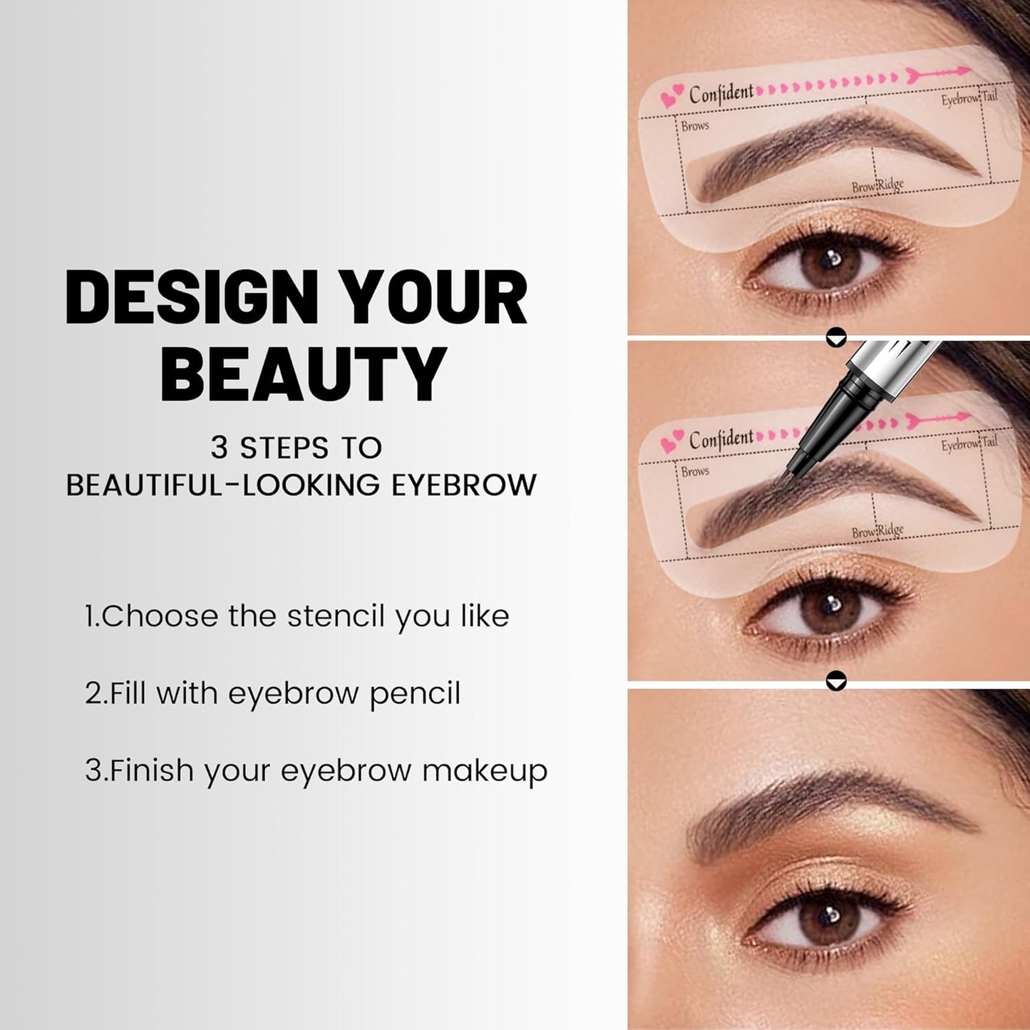 2 Pack 2 Fine Tip Eyebrow Pen, Waterproof Filling Faux Brow Makeup Pencils for Women with Precise Curved Brush-Tip to Fast Create Natural Hair-Like Brows, Last All-Day (Dark Brown)