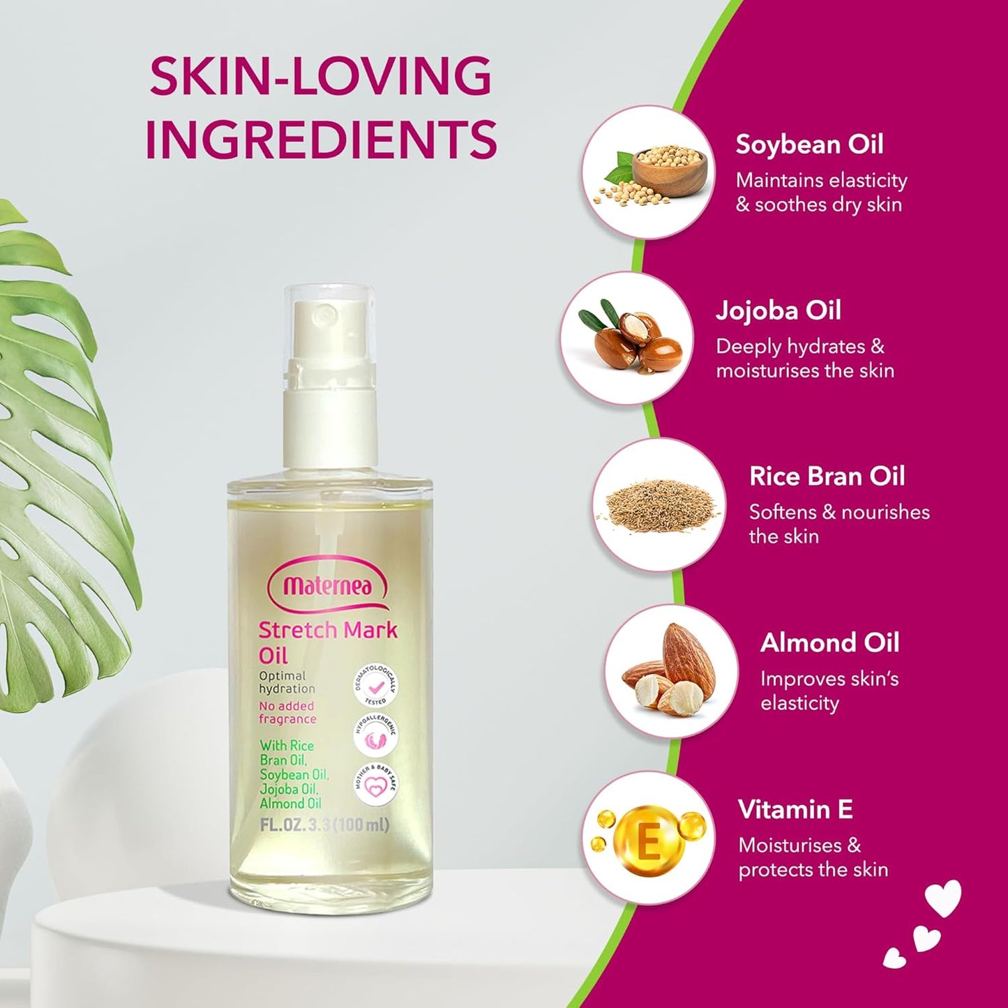 Stretch Mark Oil - Provides Optimal Skin Hydration and Nourishment, 3.3 FL. OZ. (100 ml)