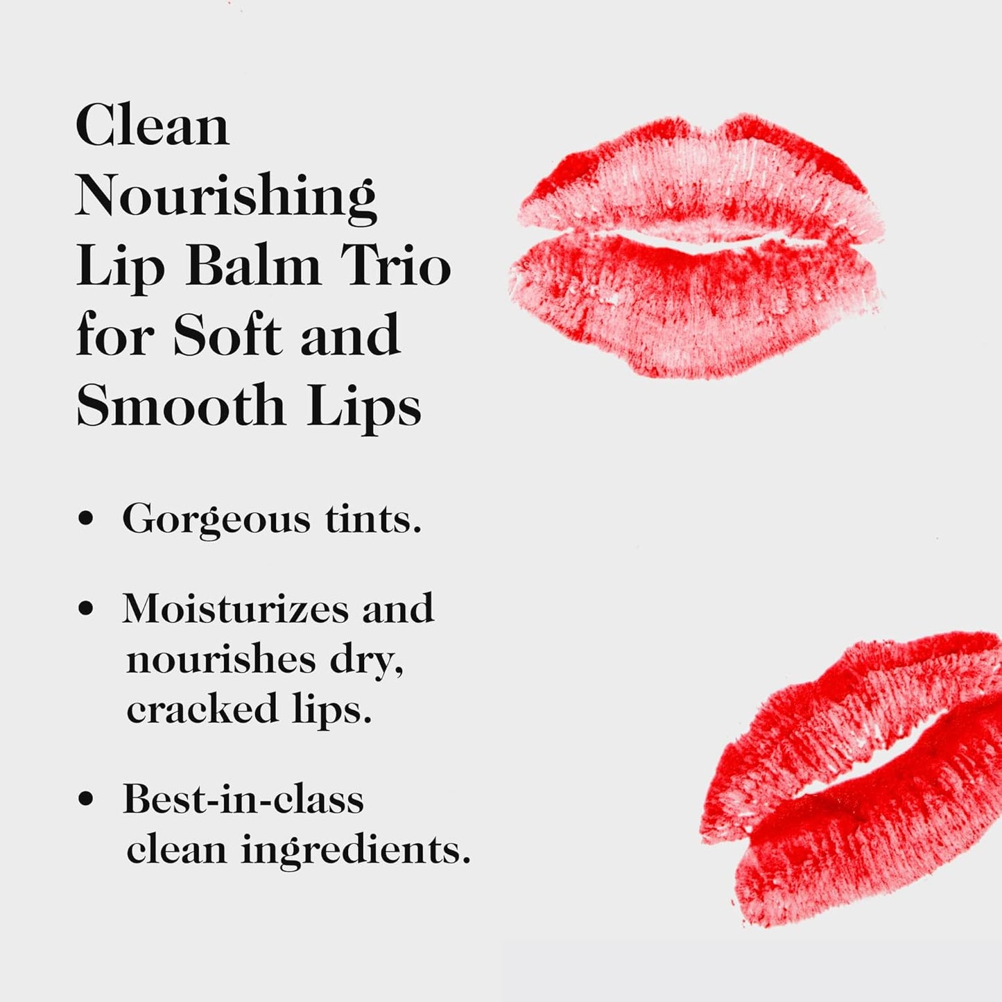 goop Beauty Lip Balm Trio | Clean Moisturizer for Chapped, Cracked & Dry Lips | Clear, Peony, & Tomato | Tinted for Sheer Color | Petroleum Free | 0.16 fl oz Each