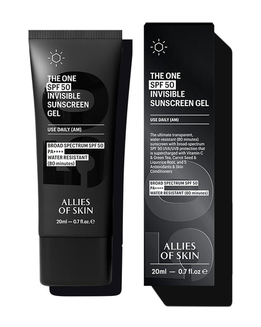 Allies of Skin Daily Face Sunscreen SPF 50, Travel Size | Zero White Cast Lightweight Formula | Dermatologist Tested Under Makeup Primer| Water-Resistant & PA++++ Broad Spectrum UVA/UVB (0.7 oz)