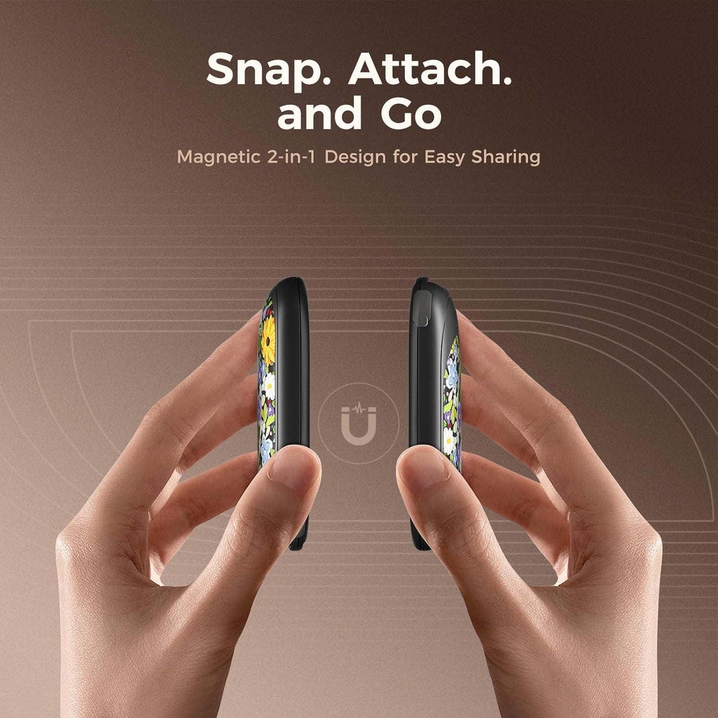 OCOOPA Magnetic Hand Warmers Rechargeable 2 Pack, AI Electric Handwarmers, Fast Heating, 3-Settings, UL Certified, Portable Heater, Gloves Fitting, Travel Essentials, Gifts Women Men, UT3 Lite