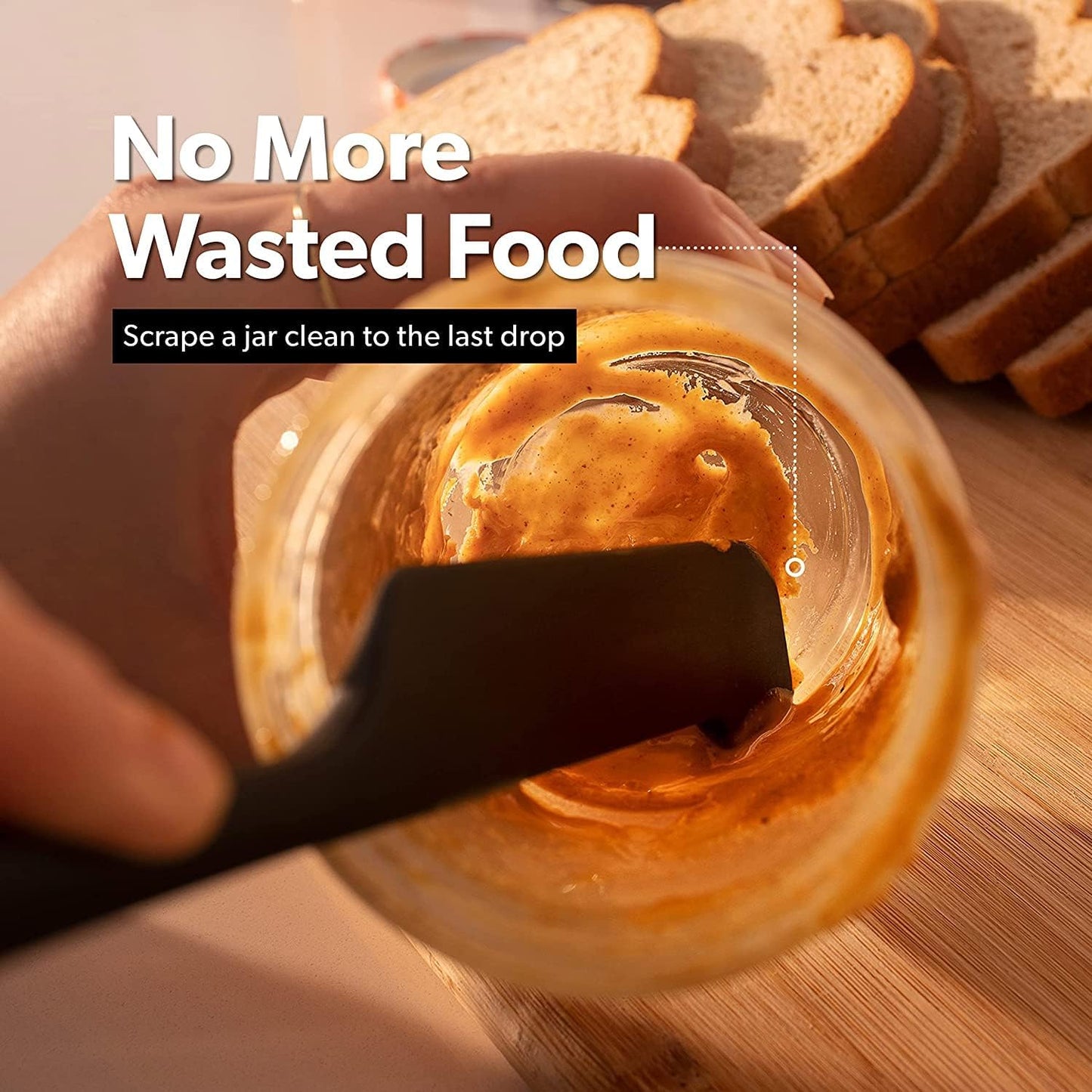 DI ORO Silicone Jar Spatulas for Scraping - Rubber Spatulas Silicone Heat Resistant - Kitchen Spatulas Nonstick Cookware Safe - Silicone Utensil Set for Blenders, Mixing, Baking, & Makeup (5pc, Stone)