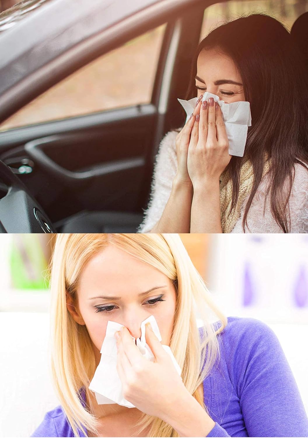 Carstuus Car Tissue Refill, Disposable Facial Tissues, Disposable Face Towel, Facial Tissues Travel Size Pack for Car or Purse, 12 Packets, 360 Sheets, Soft and Comfortable