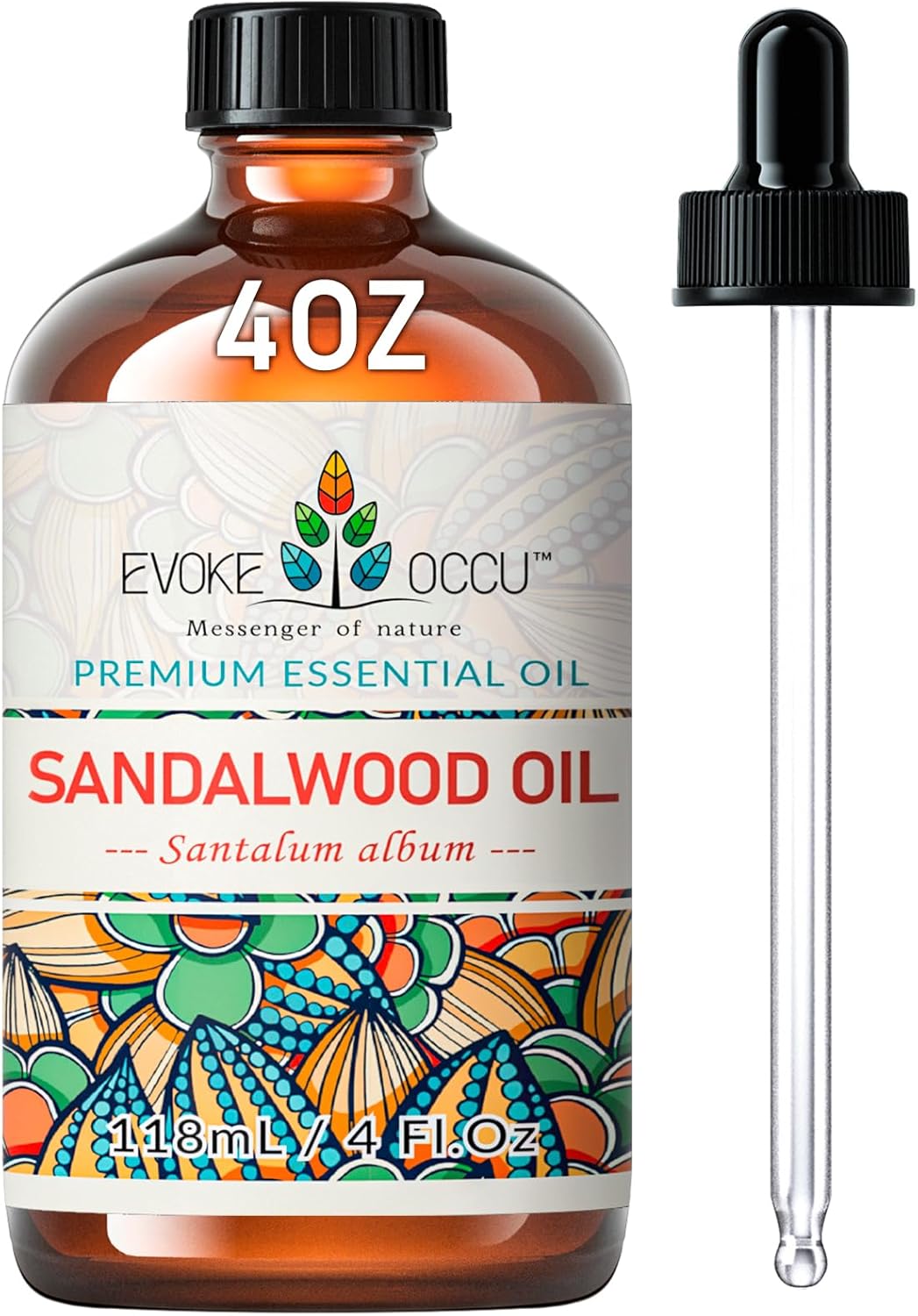 EVOKE OCCU Sandalwood Essential Oils for Skin Care, Diffuser, Perfume, Candle and Soap Making - 4 FL Oz