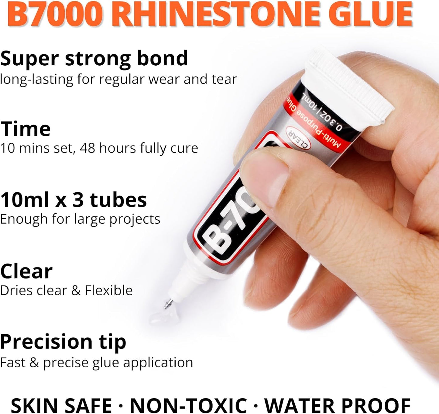 30000Pcs Resin Jelly Rhinestones Set for Crafting Bedazzling, Neon Orange AB Flatback Gems Jewels for Crafts Clothes Shoes Fabric Outfit Nails Makeup, Flat Back Crystal 2-6mm with b 7000 Glue