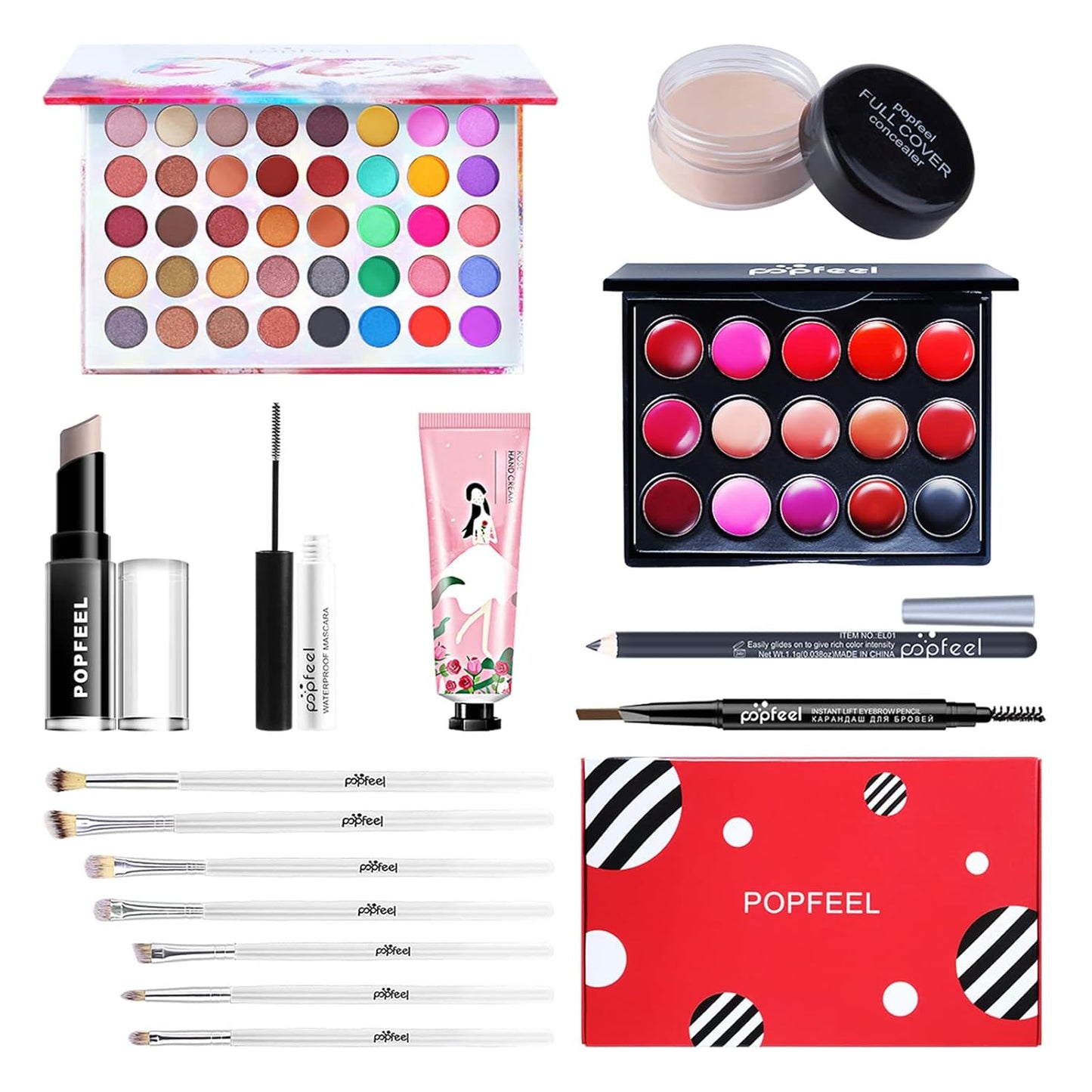 All-in-One Makeup Gift Set Carry All Makeup Kit Women Full Kit With Makeup Bag Lipgloss Lipstick Concealer Blush Foundation Face Powder Eyeshadow Palette Cosmetic Palette #3