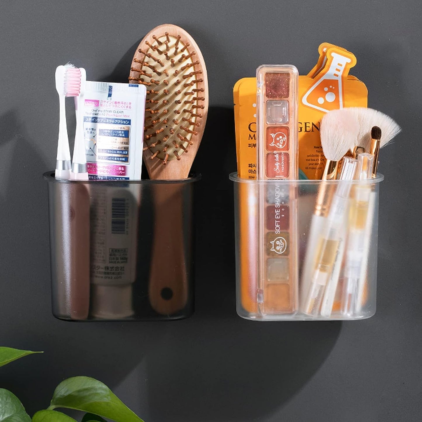 Toothbrush Holders Wall Mounted, Self Adhesive Tooth Brush Holder for Bathroom Electric Toothbrush Toothpaste Razor Bathroom Accessories(Black)