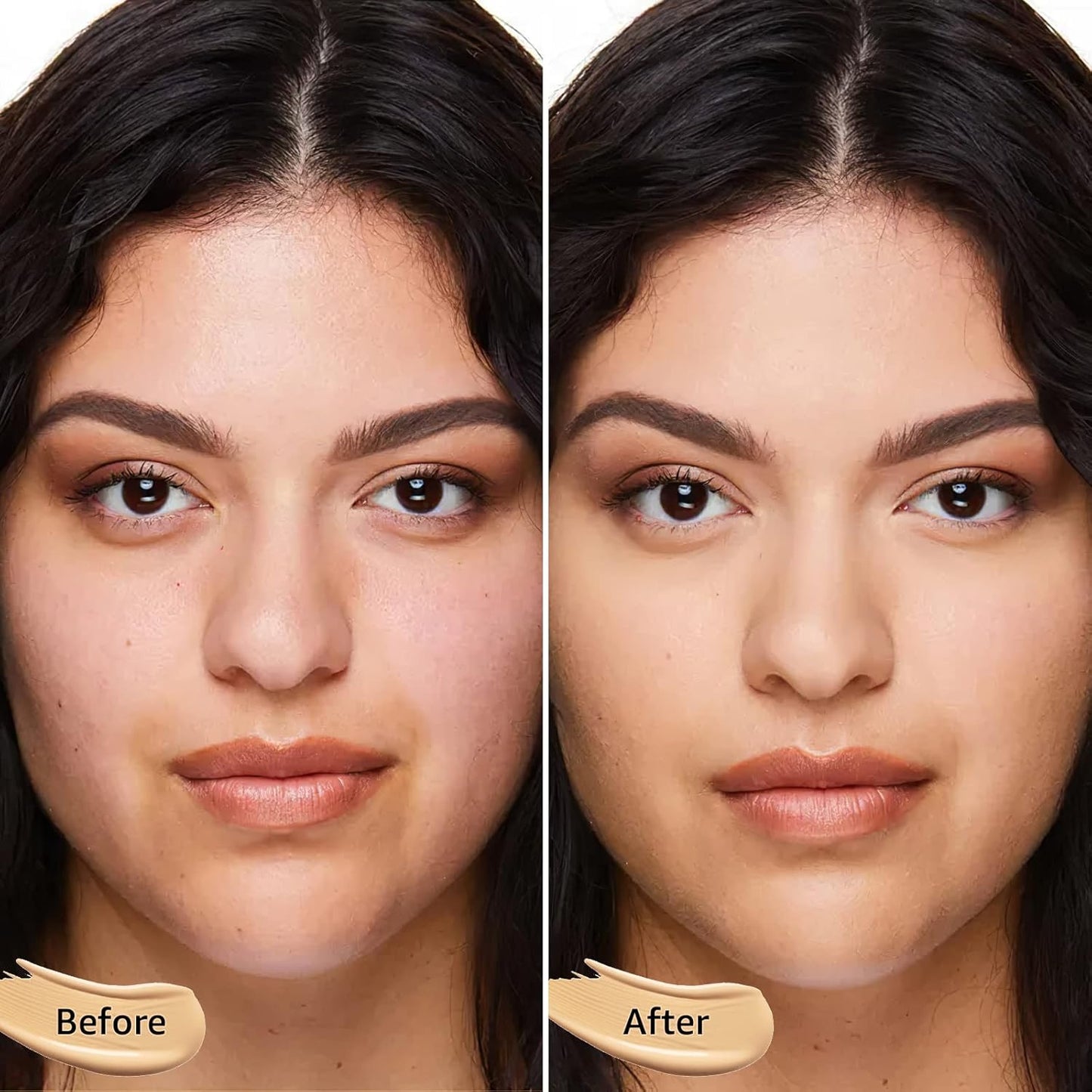 2 PCS Mushroom Head Air Cushion CC Cream - Long-Lasting Brightening BB Cream Foundation With Powder Puff for Face Makeup and Mature Skin (Buff Beige