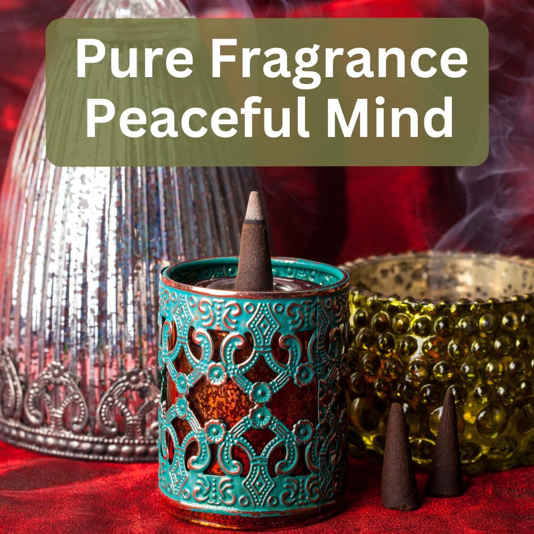 Yajna Patchouli 100%-Natural-Incense-Cones Handmade-Hand-Dipped Organic-Chemicals-Free for-Purification-Relaxation-Positivity-Yoga-Meditation The-Best-scents (20 Count)