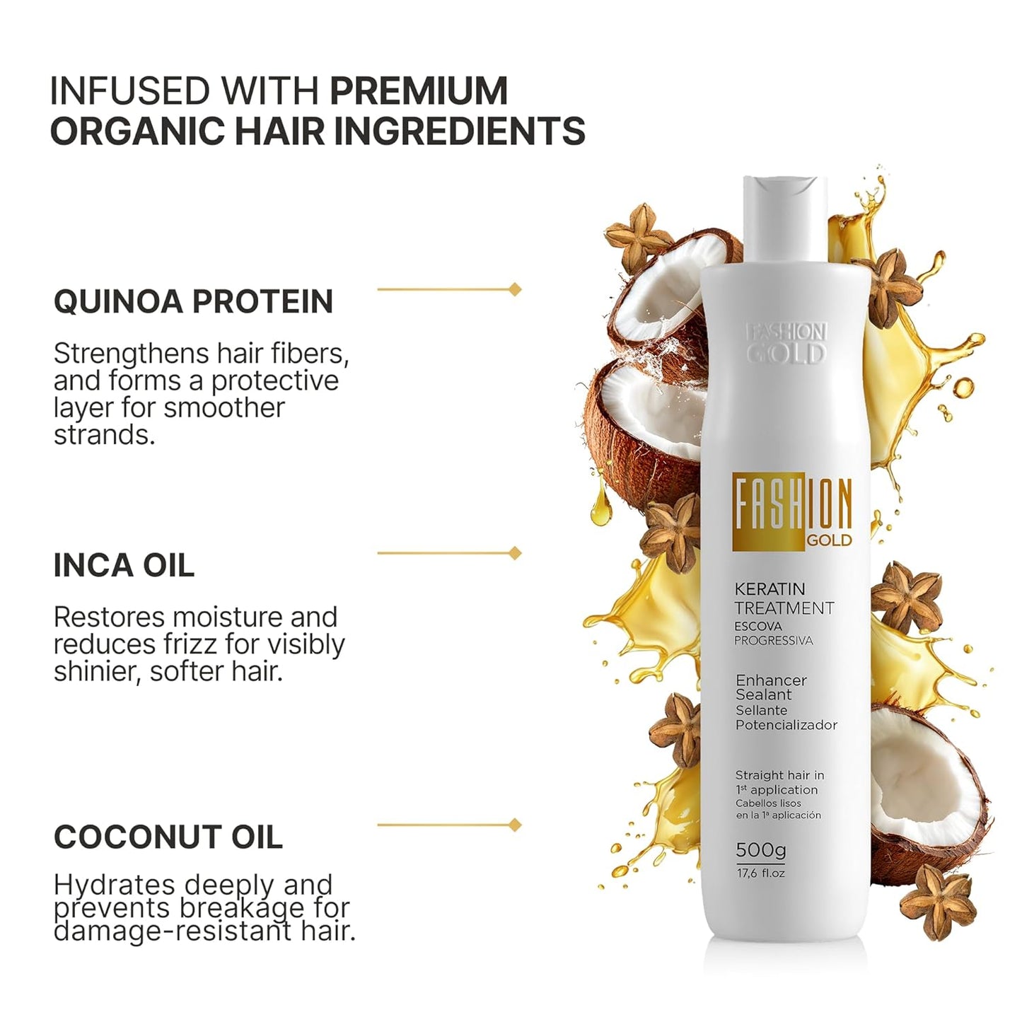 Keratin Hair Treatment (10 USES per Bottle), Keratina para Alisar el Pelo, Hair Botox Treatment, At Home Keratin Treatment, Alisados Organicos SIN FORMOL, Verdadera Keratina Brasileña