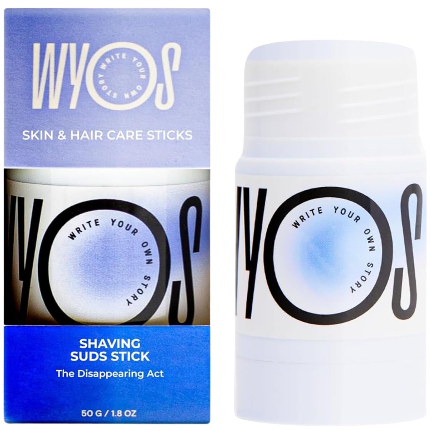 WYOS Shaving Cream Stick, Shaving Soap Bar, Shave Stick, Travel Shaving Cream, Leak & Mess Free, Hydrating Smooth Lather, Sensitive Skin, Travel Size, Clean Formula, Cruelty, Sulfate & Paraben Free