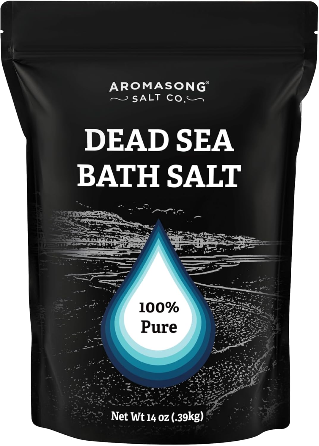 Aromasong Dead Sea Salt Bath Soak 14 OZ Pack – 100% Natural Dead Sea Salts for Soaking, Relaxation, and Detoxification of Skin, Dead Sea Salts for Bath to Rejuvenate and Refresh- Resealable Pack