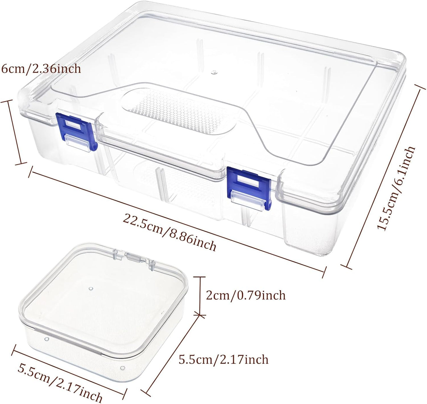 Bead Organizer Box, 28Pcs Clear Small Organizer and 1Pcs Storage Plastic Cases, Mini Clear Bead Storage Containers Flat Boxes for DIY Crafts Jewelry with 1 Sheets Label Stickers