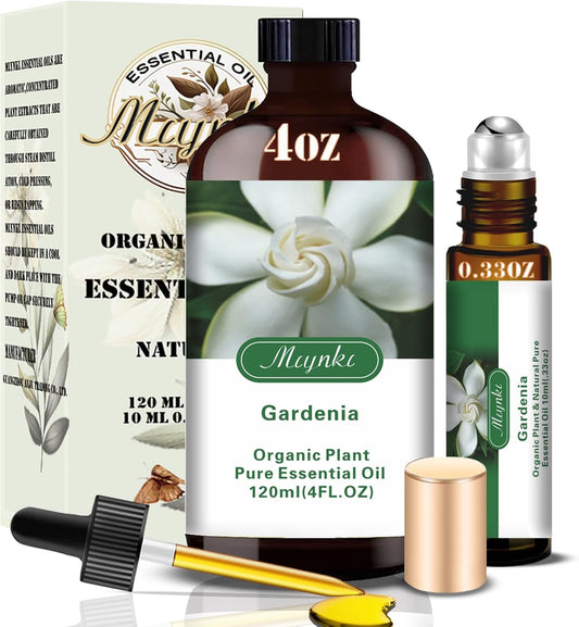 Gardenia Fragrance Oil-Gardenia Essential Oil 4.33oz (130ml)-100% Pure Natural Scent for Diffusers, Candles, Soap Making & Aromatherapy-Relaxing Home & Gift Essential Oil for Bath, Massage