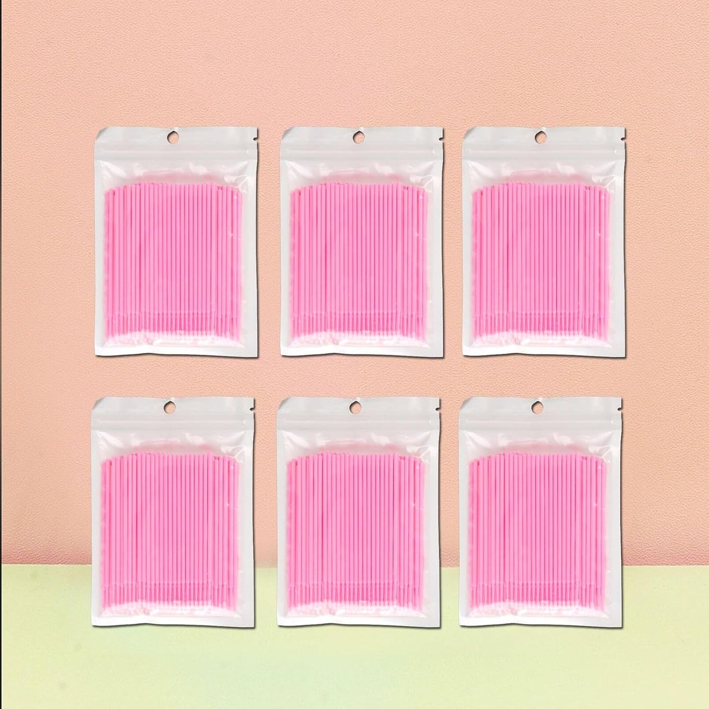 2100PCS Microswabs for Eyelash Extensions，Micro Applicators Brush for Cleaning and Applying Make-up Pink (Head Diameter: 2.0mm)