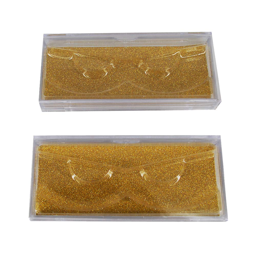 20pcs empty lash case packaging wholesale empty eyelash tray box gold (gold)
