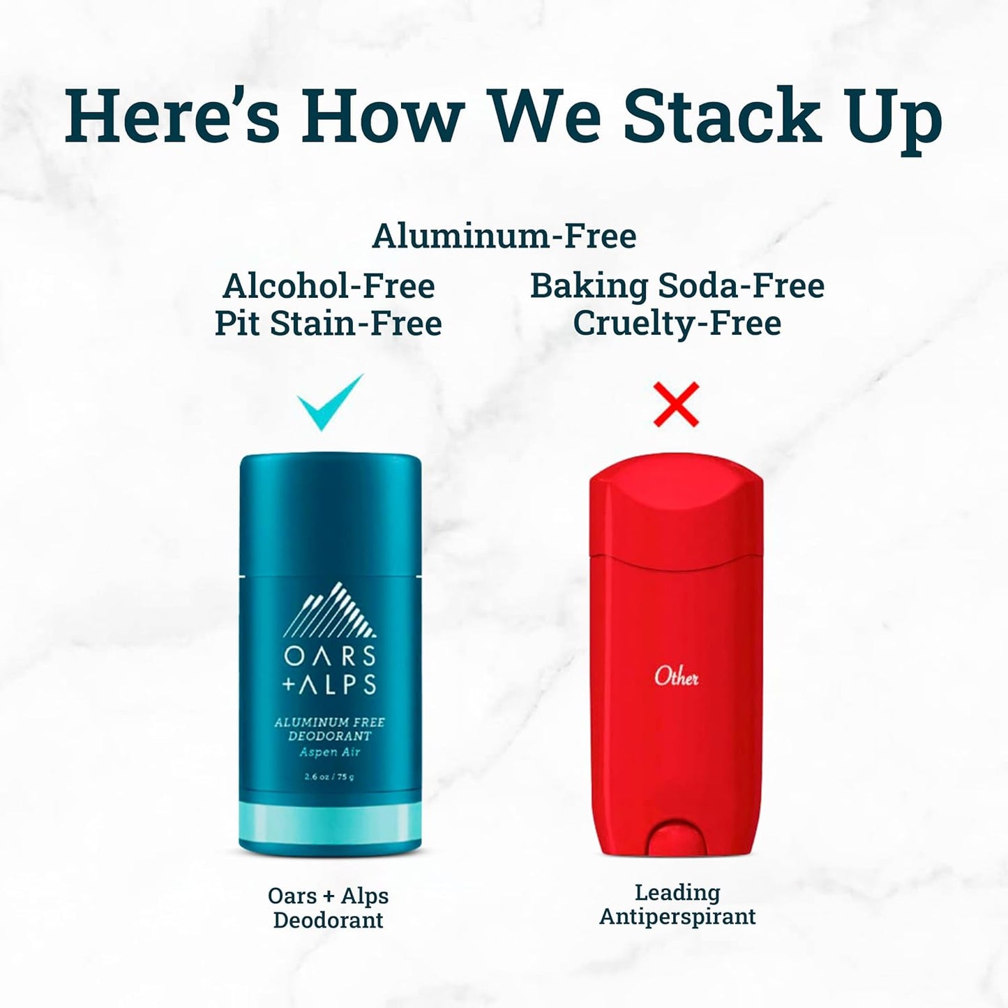 Oars + Alps Aluminum Free Deodorant for Men and Women, Dermatologist Tested and Made with Clean Ingredients, Travel Size, Variety, 3 Pack, 2.6 Oz Each