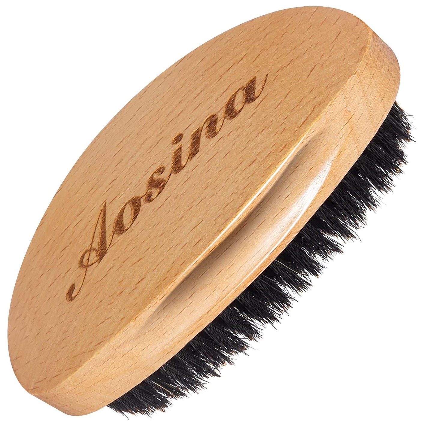 Wave Brush for Men - Beech Wood & Black Boar Bristle Brush for Cultivating Beards, Hair Waves, and Wolfing