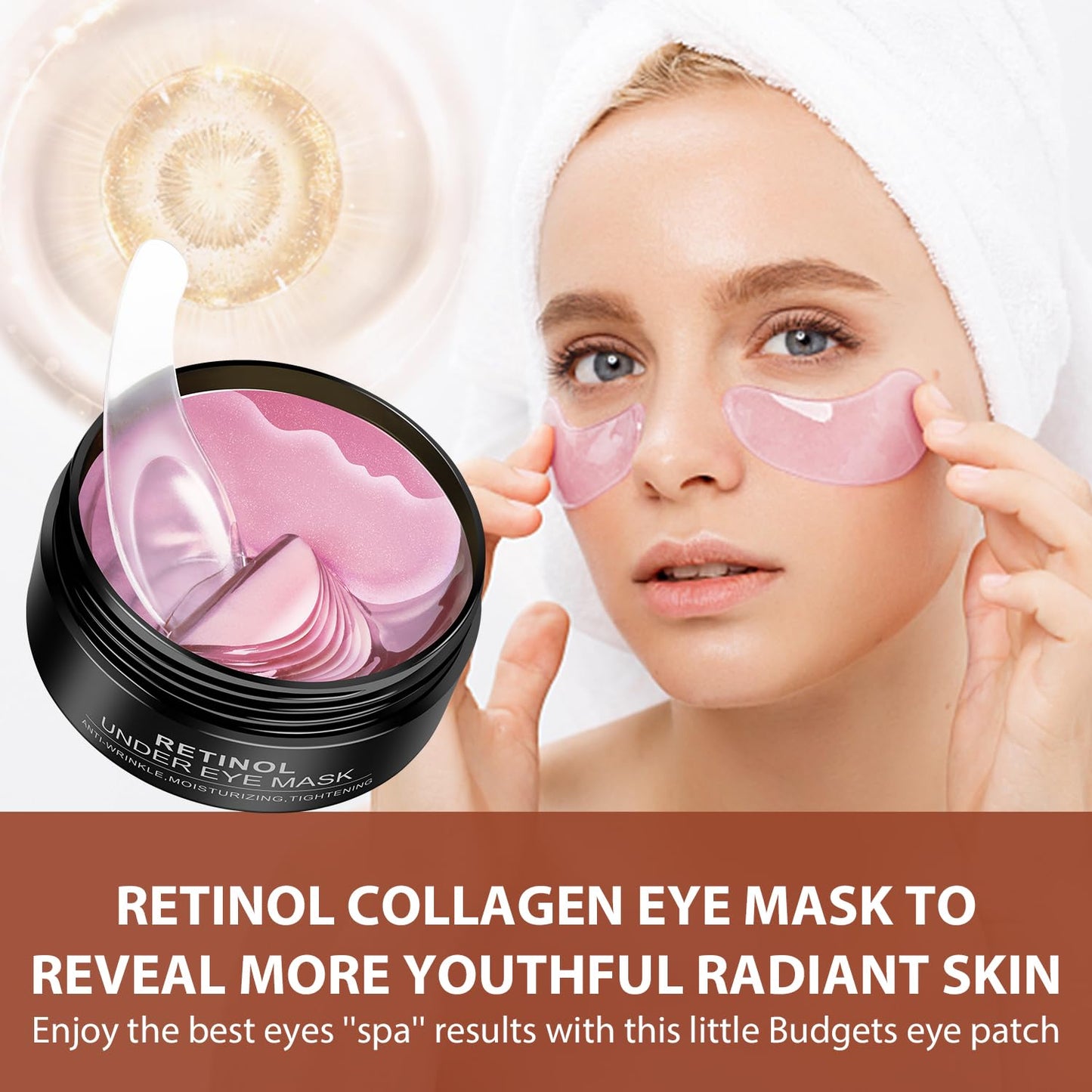 30 Pairs Retinol Collagen Eye Gels Mask For Women Gift, Anti-Aging Under Eye Patches for Wrinkles Dark Circles, Puffy Eyes, Eye Bags, Beauty Self Care Gifts for Women Collagen Sheet Mask