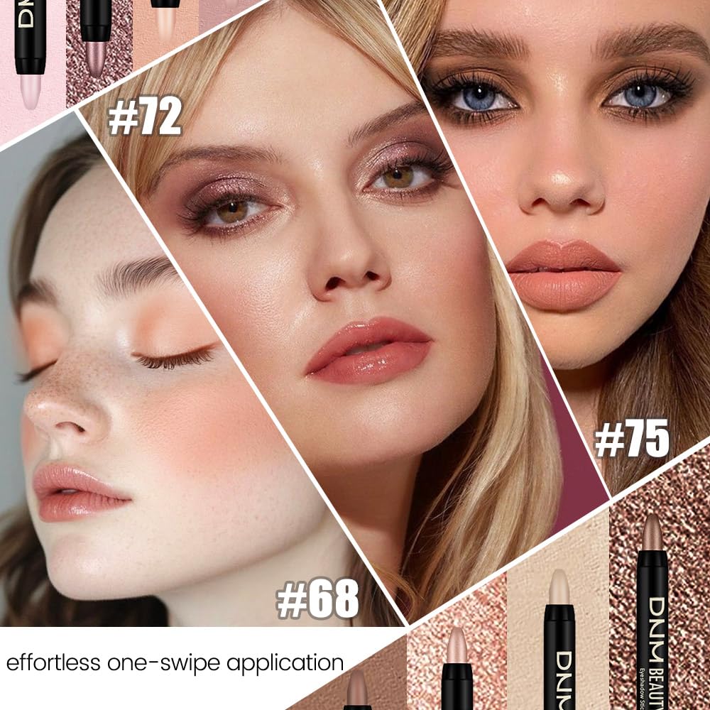 8Pcs Cream Eye Shadow Sticks Makeup for Women, Matte Shimmer Eyeliner Pencil Eyeshadow Brightener Stick for Eyes, Waterproof Eyeshadow Applicator Blendable sombras para ojos Set11#