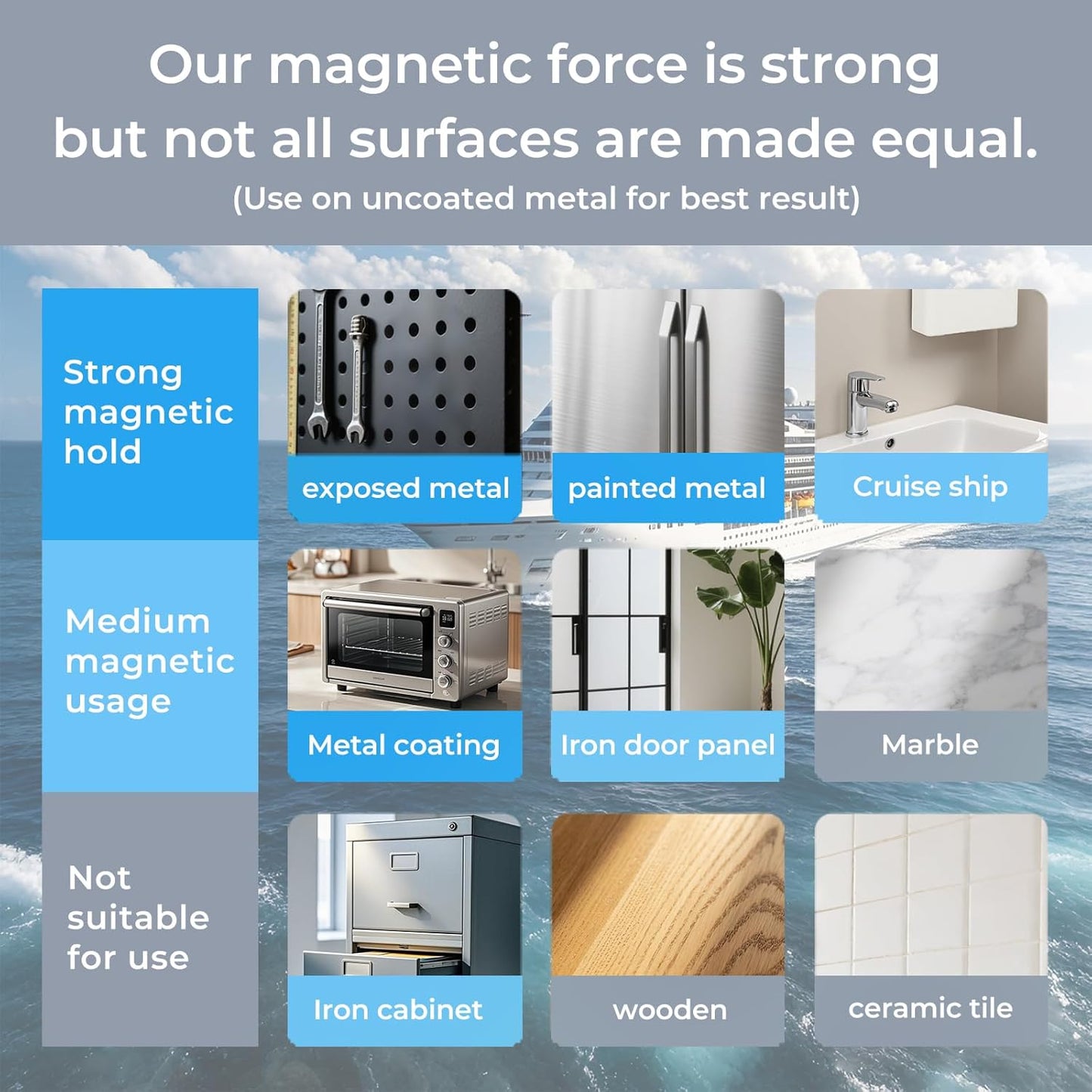 Cruise Essentials 2025 – Magnetic Toothbrush Holder for Wall Mount, Compact Bathroom Organizer for Small Spaces, Cruise Travel Accessories for Alaska/Caribbean Cruise Must Have