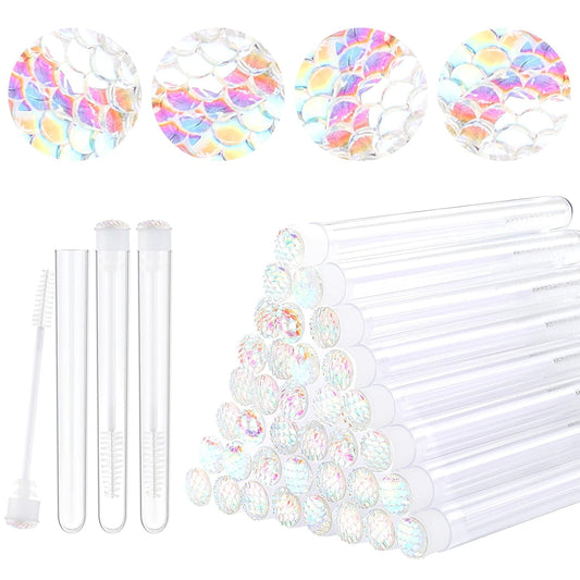 50pcs Lash brush Mascara wands and tubes Spoolies for eyelash extensions Mascara wand tubes scale white