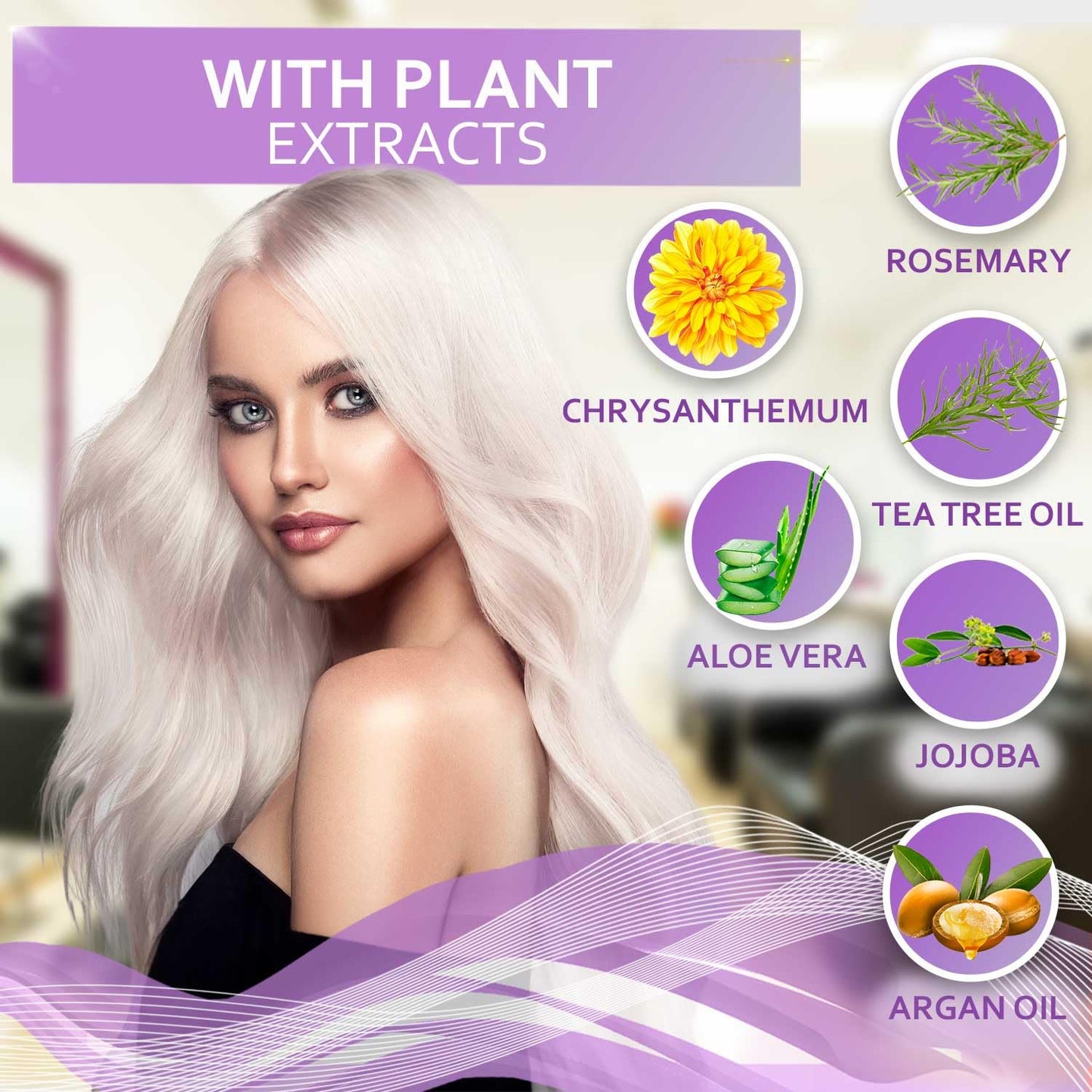 Purple Conditioner for Blonde Hair - Sulfate and Paraben Free Toner - No More Orange and Yellow Brassy Tones - More Balance for Color Treated, Bleached, Silver, White and Gray Hair - Women and Men